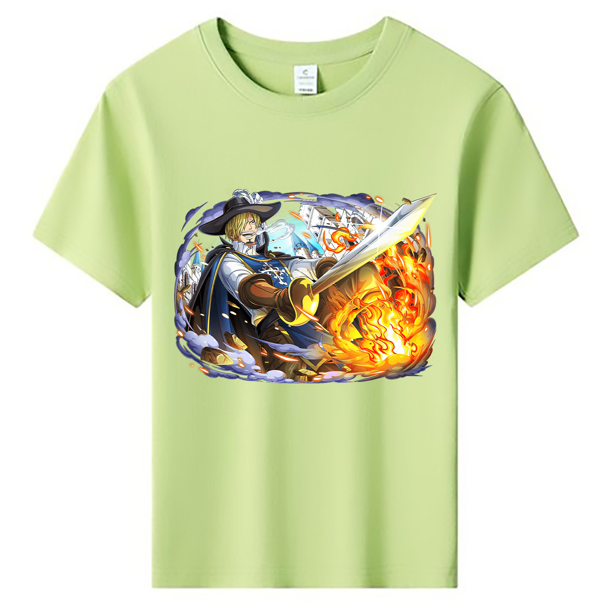 （画像用） ワンピース サンジ ONE PIECE Sanji 綿100％キッズTシャツ（フロントプリント）